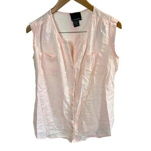 Cynthia Rowley Pink Linen Blend Sleeveless Loose Fitting Top Sz M